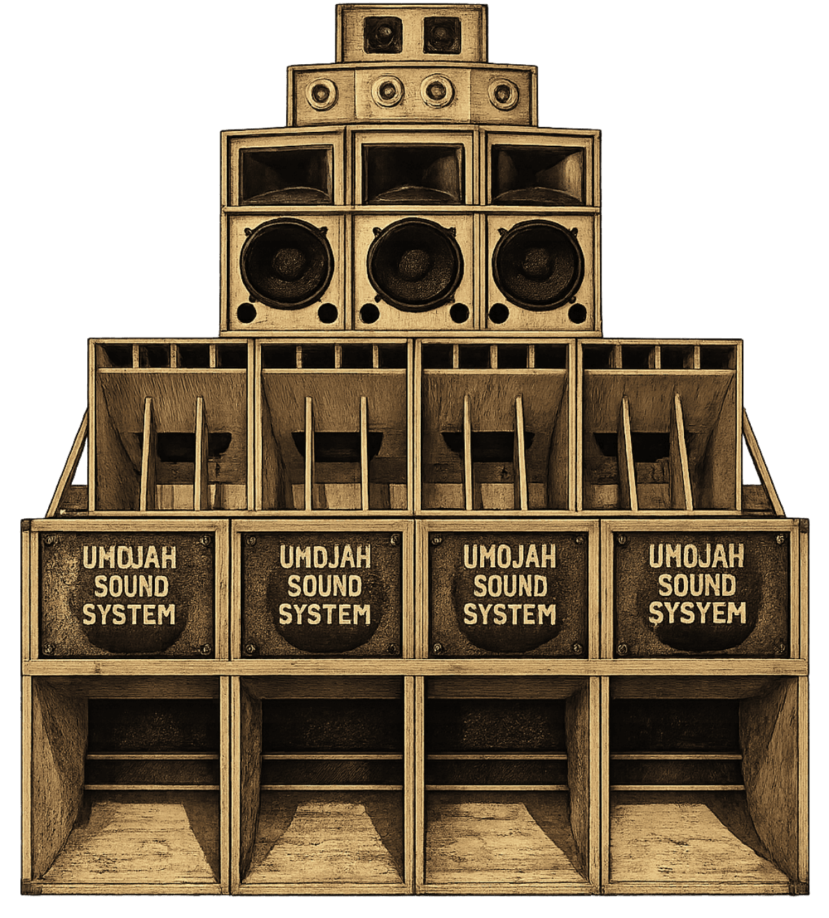 The full Umojah speaker stack