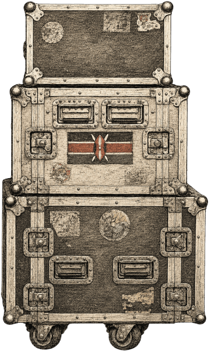 Illustration of a stacked pair of flight cases